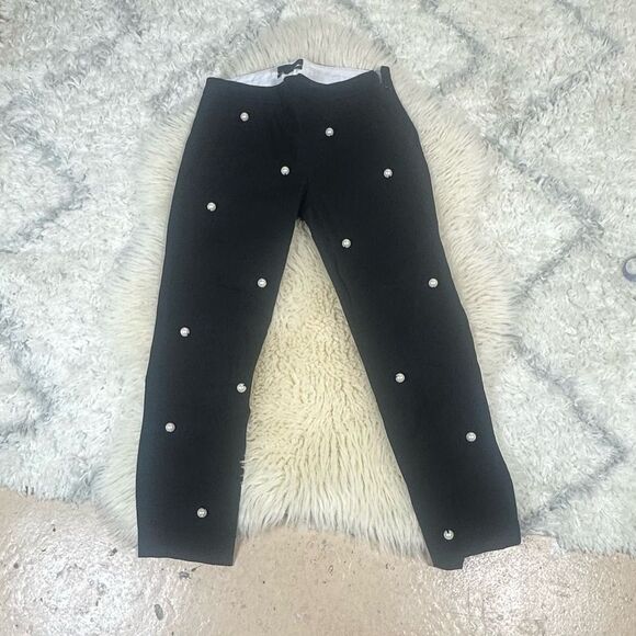 J. Crew Black Kids Leggings with Pearl Details - Picture 1 of 10